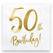 Picture of 50TH BIRTHDAY WHITE PAPER NAPKINS 33 X 33CM - 20 PACK